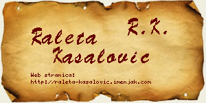 Raleta Kasalović vizit kartica